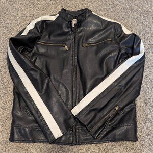 Mens faux leather biker jacket